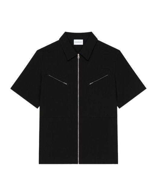 Givenchy Black Couture Seam Zipped Shirt for men