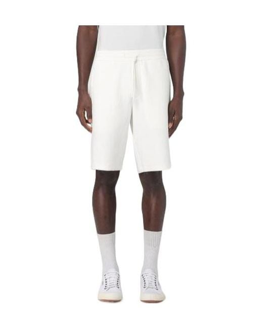 ARMANI EXCHANGE White Bonded Stretch Bermuda Shorts for men