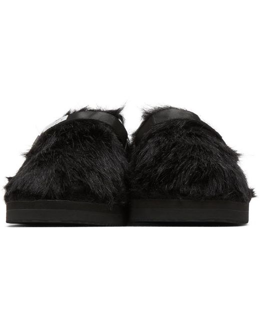 Suicoke Black Logo Slippers for men
