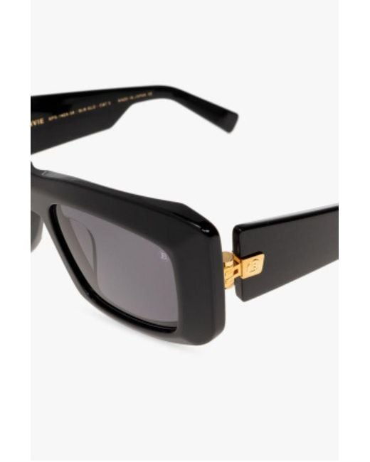 Balmain Gray Eyewear Rectangular-Frame Sunglasses for men