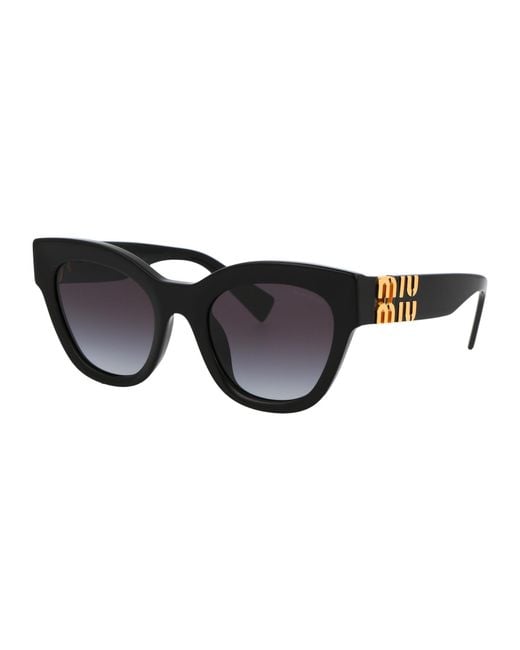 Miu Miu White Eyewear Cat-Eye Frame Sunglasses