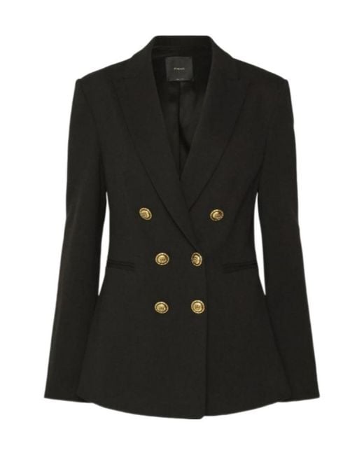 Pinko Black Double-Breasted Suit Jacket