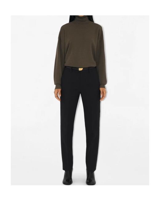 Burberry Brown Equestrian Knight Motif Roll-Neck Jumper