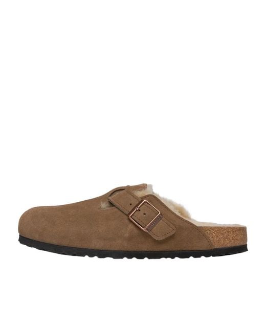 Birkenstock Brown Boston Shearling-Lined Clogs for men