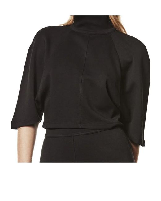 Thom Krom Black Zip Detailed High Neck Cropped Top