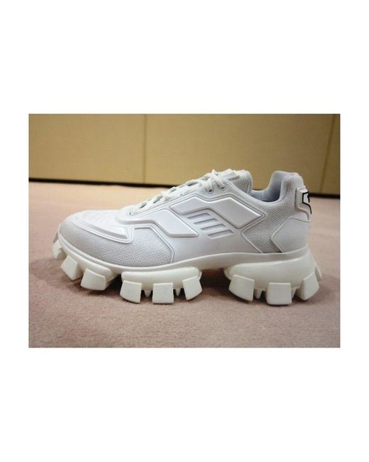 Prada White Cloudbust Thunder Technical Fabric Sneakers for men