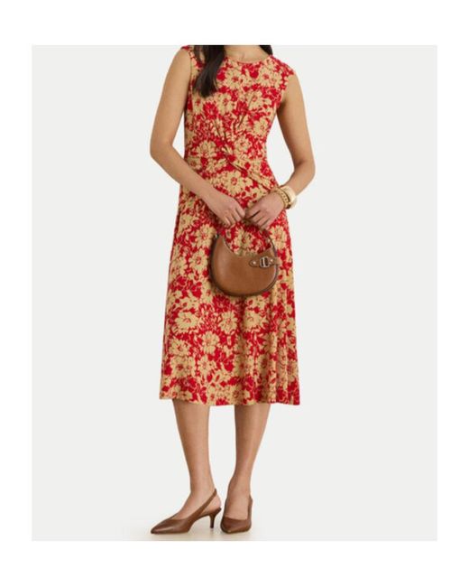 Ralph Lauren Red Round-Neck Dress