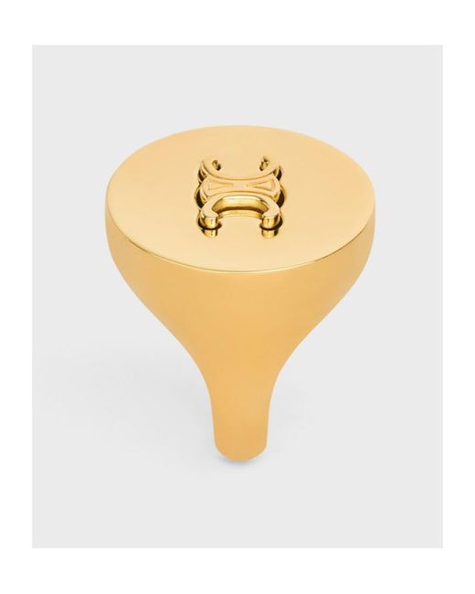 Céline Metallic Triomphe Signet Ring