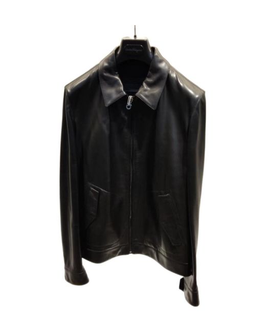 Ferragamo Black Long-Sleeved Casual Jacket for men