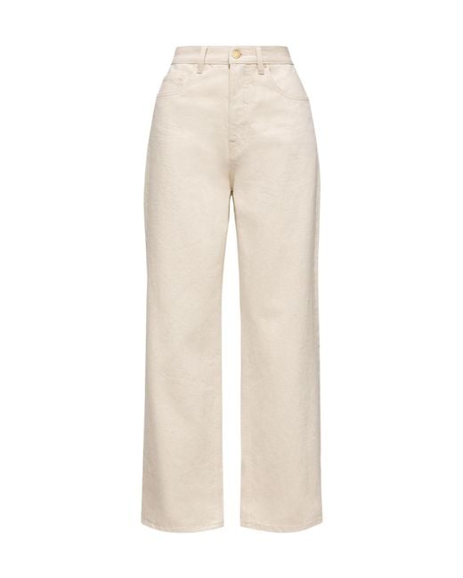 Moncler Natural Cropped Straight-Leg Jeans