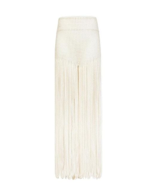 Alaïa White Beaded Knit Pants