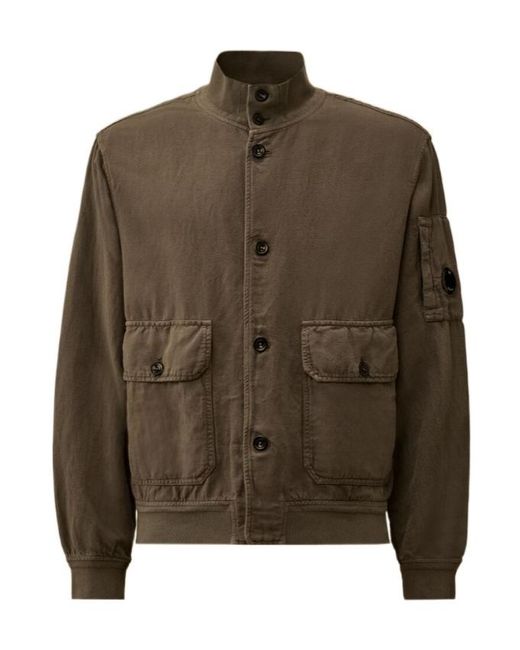 C P Company Green Lens-Detail Pocketed Jacket for men