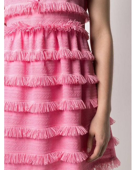 Moschino Pink Laminated Sleeveless Medium Length Dress