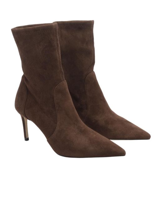 Stuart Weitzman Brown Pointed-Toe Ankle Boots