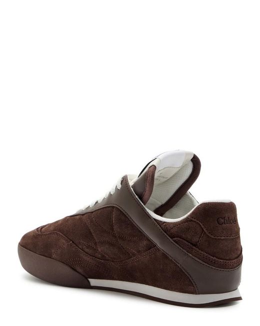 Chloé Brown Kick Quilted Suede Sneakers