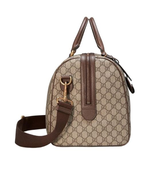 Gucci Brown Gg Supreme Ophidia Medium Carry-On Duffle Bag for men