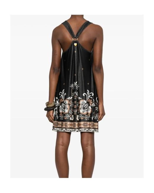 Twinset Black Floral-Print Ring-Detail Top