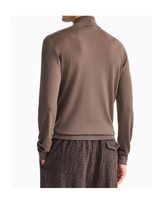 Giorgio Armani Brown Slim-Fit Sweater for men