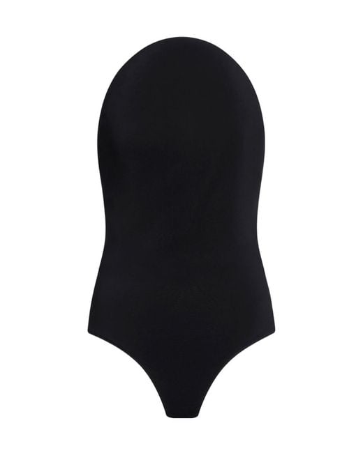 Alaïa Black Alaïa Curved Soft Jersey Bodysuit