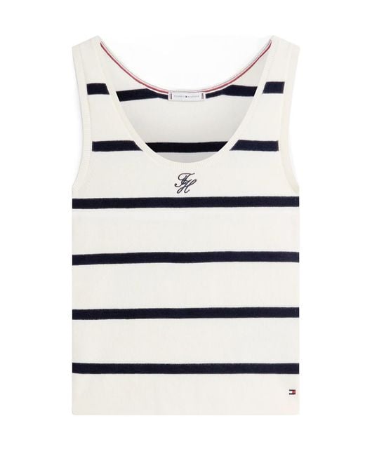 Tommy Hilfiger White Striped Tank Top