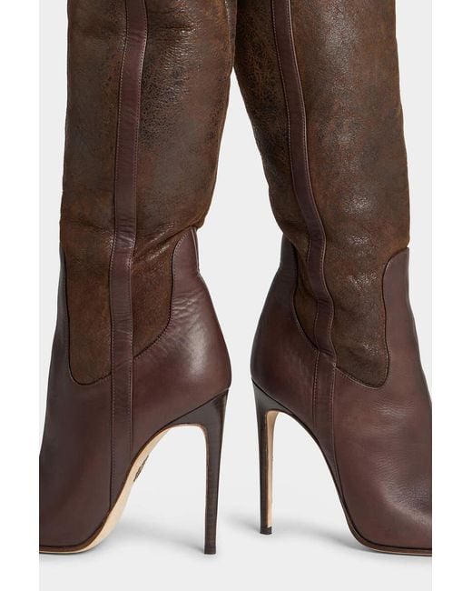 DSquared² Brown Over-The-Knee Boots
