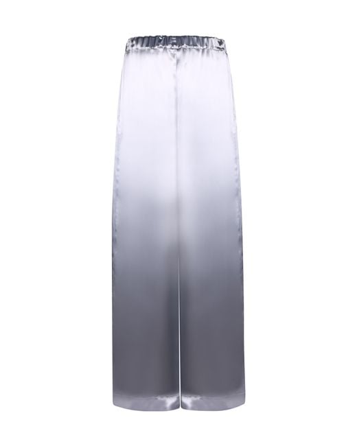 Fabiana Filippi Blue Elastic Waist Satin Pants