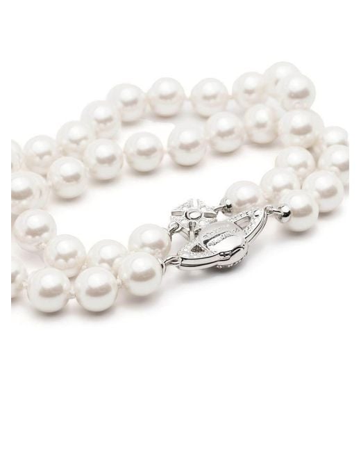 Vivienne Westwood White Graziella Pearl Bracelet