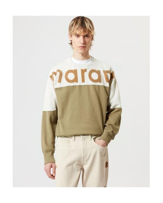 Isabel Marant Natural Two-Toned Crewneck Sweatshirt for men