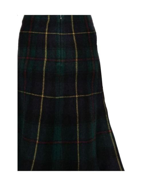 Ralph Lauren Black Plaid Flared Skirt