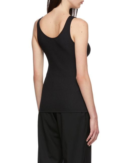 6397 Black Ribbed Tank Top