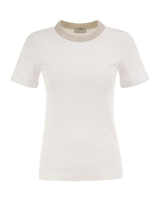 Peserico White Short-Sleeved T-Shirt