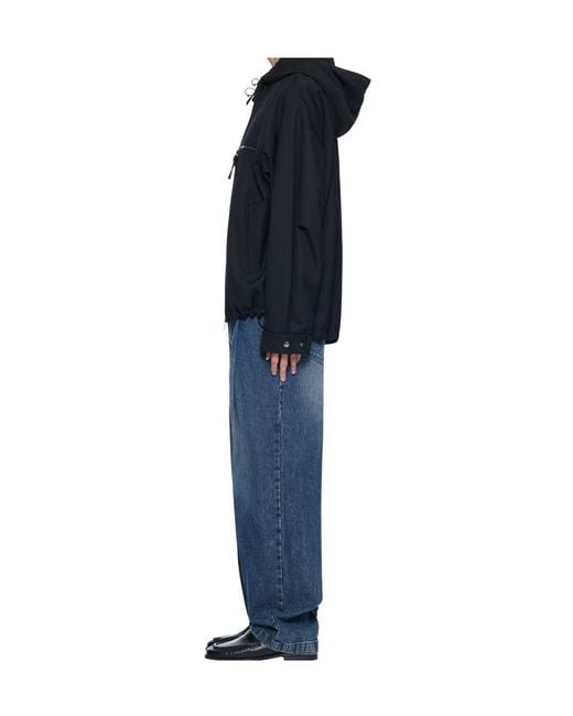 Wooyoungmi Black Hooded Wool Jacket for men