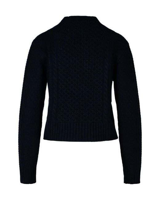 Fabiana Filippi Blue Cable-Knit Embellished Jumper