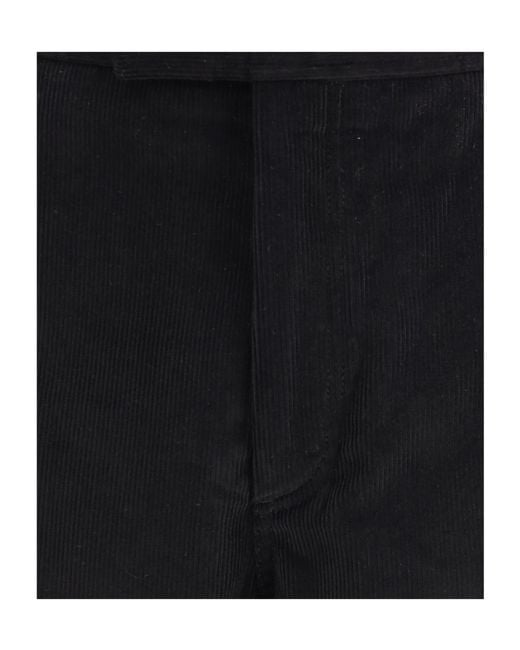 Thom Browne Black Corduroy Stripe Detail Chino Trousers for men