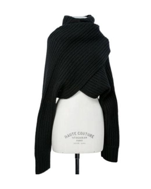 Sacai Black Wool Knit Turtleneck Pullover