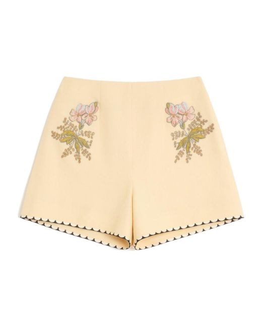Valentino Natural Embroidered Shorts