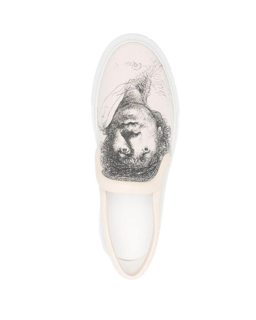 J.W. Anderson White Sketch-Print Sneakers for men