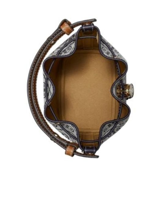 Tory Burch Black T Monogram Mini Bucket Bag