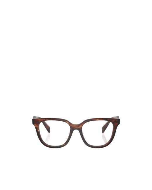 Prada White Eyewear Oval Frame Glasses
