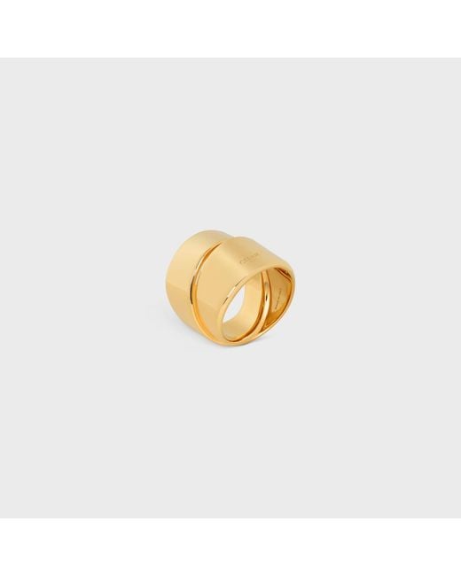 Céline Metallic Formes Abstraites Ribbon Ring