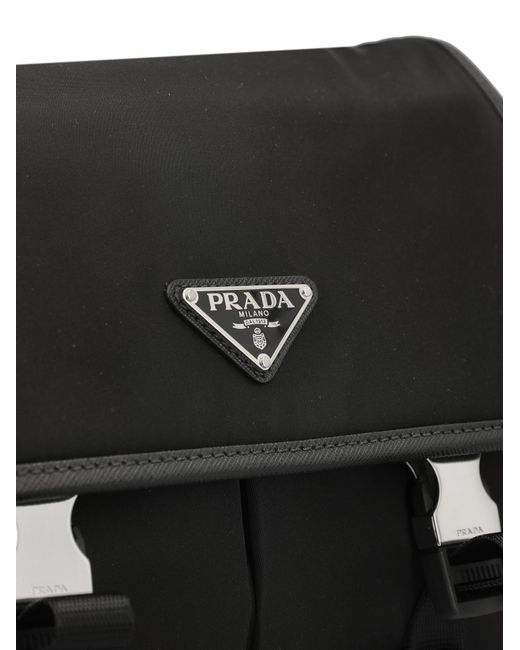 Prada Black Flap Shoulder Bag for men