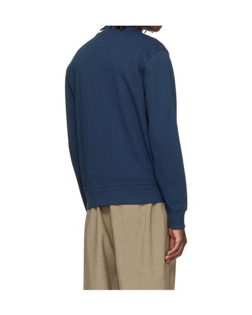 Boss Blue Logo-Detail Sweatshirt for men