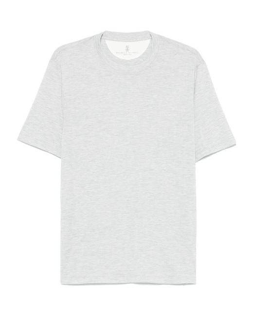 Brunello Cucinelli White Short-Sleeve Crewneck T-Shirt for men