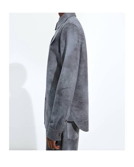 Bottega Veneta Gray Cloudy Suede Shirt