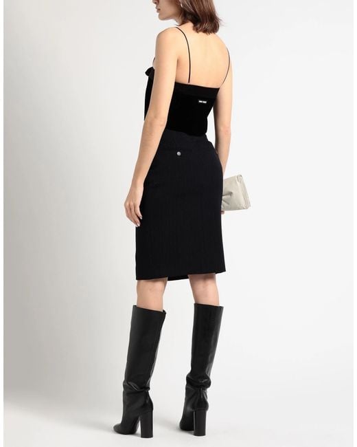 Saint Laurent Black Pinstriped Pencil Skirt