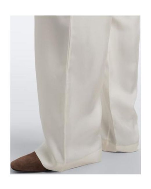 Rohe White Silk Wide-Leg Pants