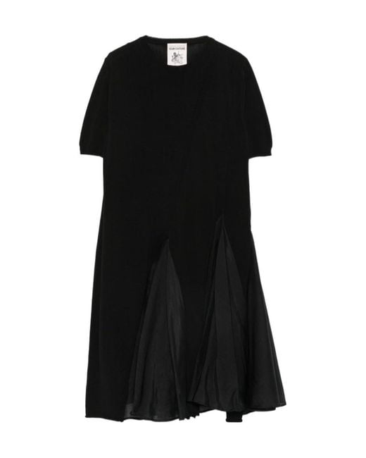 Semicouture Black Blondie Cotton And Silk Dress