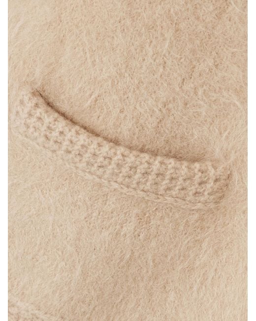 FRAME Natural Brushed Crew Neck Cardigan