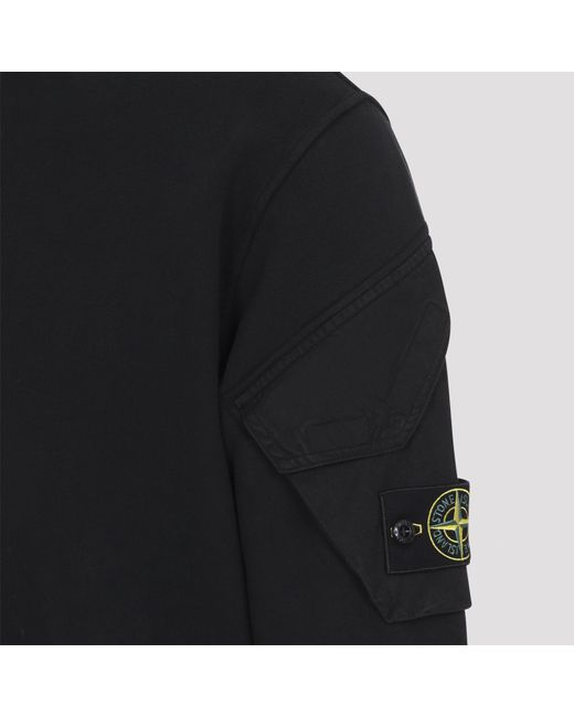 Stone Island Black Crew-Neck Sweatshirt for men
