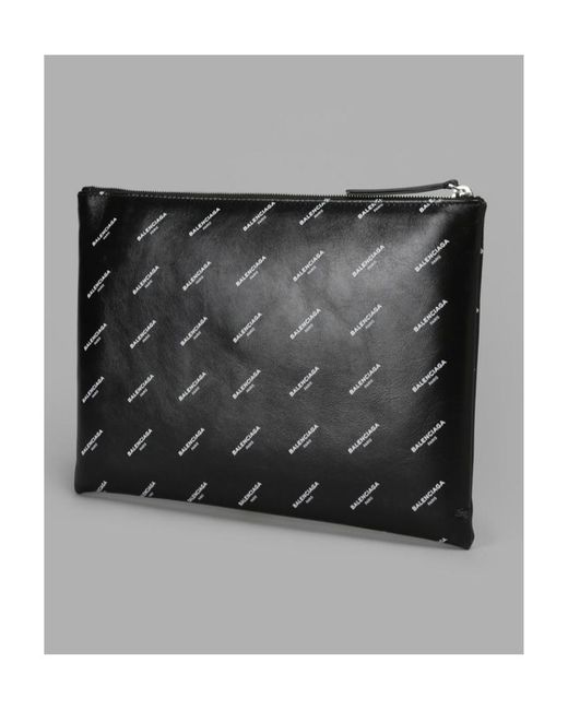 Balenciaga Black Logo Pattern Handbag